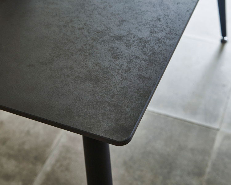 ダイニングセット 5点 4人掛け セラミックテーブル 【開梱設置付き】 140cm幅 チェア 4脚 PUレザー 合成皮革 アイアン脚 モダン スタイリッシュ 耐傷 耐熱 耐汚 石目調 4人用 おしゃれ 食卓セット(代引不可)