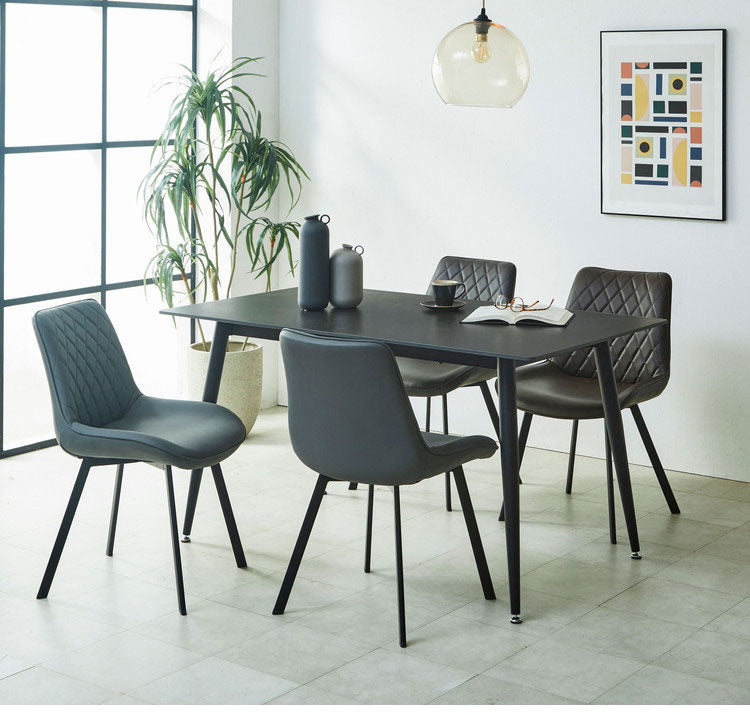 ダイニングテーブル セラミック 140cm幅 単品 セラミックテーブル 食卓テーブル 4人掛け モダン スタイリッシュ 傷に強い 汚れに強い 耐熱 お手入れ簡単 アイアン脚 おしゃれ インテリア ダイニング(代引不可)