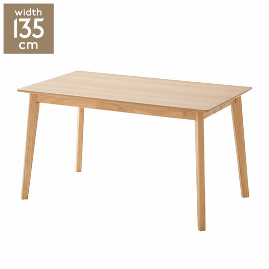 ダイニングテーブル メルロー 幅135cm 単品 オーク 突板 天然木 木製 テーブル 食卓テーブル 4人掛け ウレタン塗装 ナチュラル 北欧風 カントリー モダン おしゃれ 135×80cm インテリア 机 テーブル(代引不可)