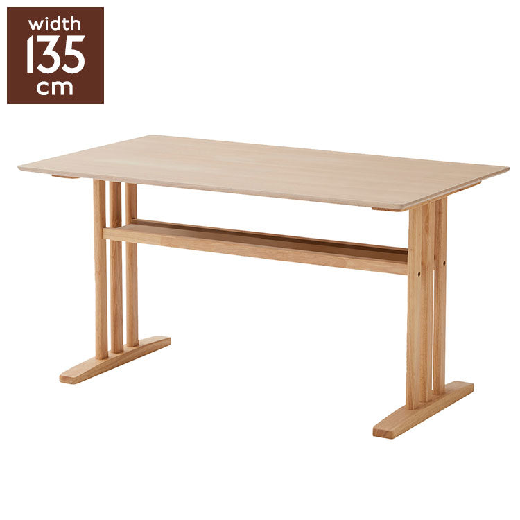 ダイニングテーブル ワッフル 幅135cm 単品 オーク 突板 天然木 木製 テーブル 食卓テーブル 4人掛け ウレタン塗装 ナチュラル 北欧風 カントリー モダン おしゃれ 135×80cm コンパクト インテリア(代引不可)