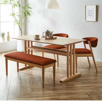 ダイニングテーブル ワッフル 幅135cm 単品 オーク 突板 天然木 木製 テーブル 食卓テーブル 4人掛け ウレタン塗装 ナチュラル 北欧風 カントリー モダン おしゃれ 135×80cm コンパクト インテリア(代引不可)