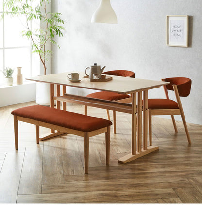 ダイニングベンチ ワッフル 幅105cm 単品 ファブリック ベンチシート 2人掛け 長椅子 木製 天然木 ラバーウッド 北欧 ナチュラル モダン カントリー おしゃれ 玄関椅子 105×35cm インテリア(代引不可)