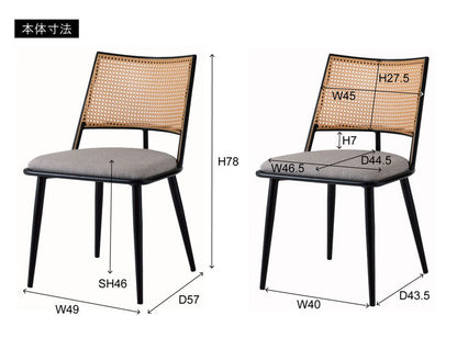 チェア チェア ダイニングチェア おしゃれ 椅子 イス いす チェアー ナチュラル シンプル ラタン調 ファブリック 布地 スチール 背もたれ アームレス ベージュ アジアン シンプル おしゃれ(代引不可)