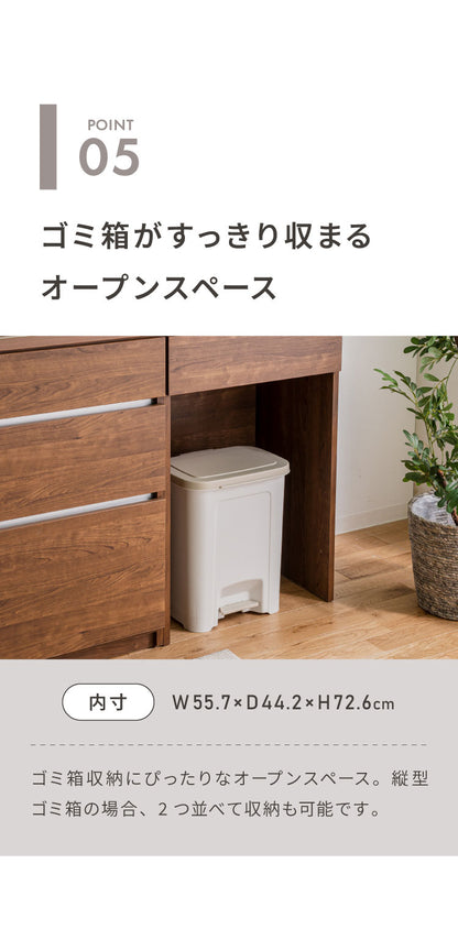 食器棚 キッチン収納 幅120cm 高さ180cm 奥行45cm 開梱設置付き ハイタイプ 大容量 国産 完成品 大川家具 日本製 キッチンボード ダスト収納 ホワイト ブラウン ダイニング フルオープンレール 北欧(代引不可)