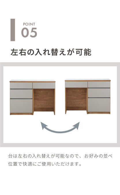 キッチンカウンター 120 幅120cm 奥行45cm 高さ93cm 食器棚 完成品 国産 開梱設置無料 日本製 キッチンボード オープンスライド ダストボックス ゴミ箱 レンジ台 カウンター テーブル(代引不可)