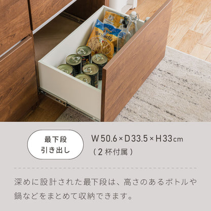 キッチンカウンター 120 幅120 高さ93 引き出し3杯 オープンスライド 完成品 国産 開梱設置無料 日本製 レンジ台 カウンター テーブル 食器棚 キッチンボード 引き出し(代引不可)