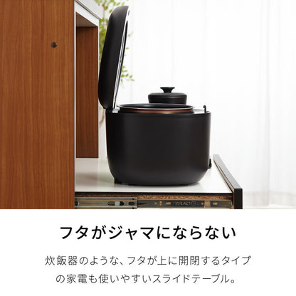 キッチンカウンター 120 完成品 FRON120 引き出し収納 オープンスライド収納 レンジ台 間仕切り 背面化粧 奥行45 高さ93 フルオープンレール ポリエステル化粧板(代引不可)