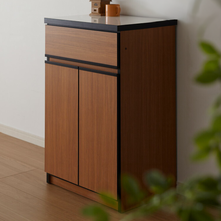 Comfortable キッチンカウンター　60 キッチンカウンター 60 完成品 FLON60 開き扉収納 間仕切り 背面化粧