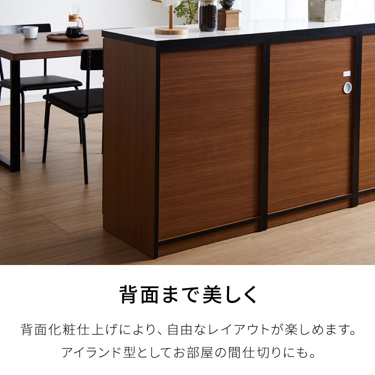 食器棚 キッチンカウンター 幅60cm 日本製 国産 開き扉収納タイプ 完成品 大川家具 レンジ台 キッチン収納 カウンター キッチンボード 大容量 ホワイト ブラウン木目 セラミックグレー(代引不可)