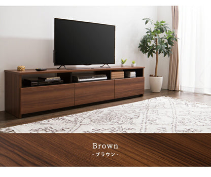 テレビ台 幅180cm ローボード 【日本製 大川家具 完成品】 木製 50インチ 55インチ 65インチ 大型テレビ対応 ナチュラル 白 ブラウン オープン収納付き おしゃれ 北欧風 テレビボード TV台 TVボード(代引不可)