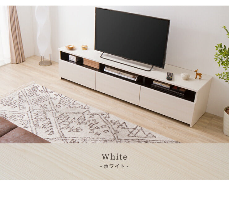 テレビ台 幅180cm ローボード 【日本製 大川家具 完成品】 木製 50インチ 55インチ 65インチ 大型テレビ対応 ナチュラル 白 ブラウン オープン収納付き おしゃれ 北欧風 テレビボード TV台 TVボード(代引不可)