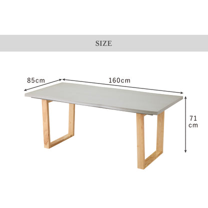 コンクリート調 ダイニングテーブル 160cm グレー天板 台形脚 ウレタン塗装 食卓テーブル 机 ダイニング 北欧 モダン シンプル ナチュラル おしゃれ(代引不可)