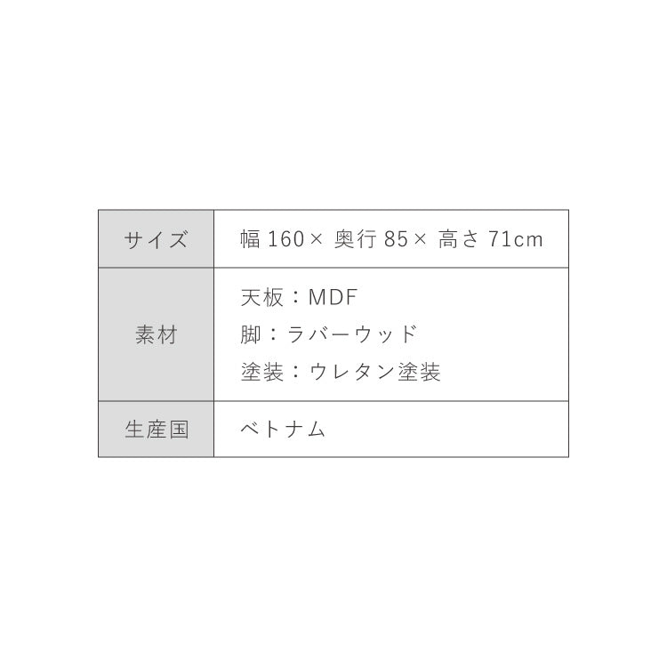 コンクリート調 ダイニングテーブル 160cm グレー天板 台形脚 ウレタン塗装 食卓テーブル 机 ダイニング 北欧 モダン シンプル ナチュラル おしゃれ(代引不可)