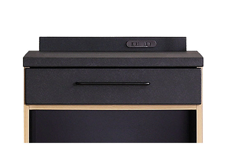 キッチンカウンター 幅60cm 奥行47cm 高さ95cm オープンタイプ ゴミ箱上収納 ダストボックス カウンターテーブル レンジ台 キッチン収納 2口コンセント 木目調 北欧 モダン カレブ シギヤマ家具(代引不可)