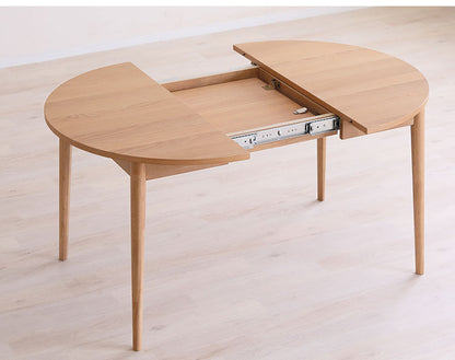 LOVLO ダイニングテーブル 単品 伸長式 テーブル 幅100-140cm リビング テーブル ダイニング 木製 机 おしゃれ 北欧 モダン 食卓 テーブル 天然木 インテリア ジャパンディ(代引不可)