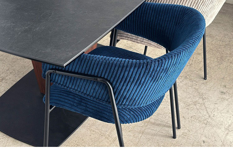 ダイニングチェア グリスチェア UP 東馬 ブルー スチール脚 おしゃれ 椅子 北欧風 リビングチェア 組み立て簡単 ベロア調 コーデュロイ風 チェア モダン家具 食卓椅子 インテリア シンプルチェア(代引不可)