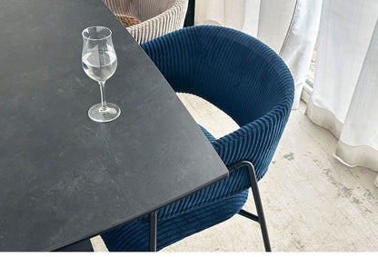 ダイニングチェア グリスチェア UP 東馬 ブルー スチール脚 おしゃれ 椅子 北欧風 リビングチェア 組み立て簡単 ベロア調 コーデュロイ風 チェア モダン家具 食卓椅子 インテリア シンプルチェア(代引不可)