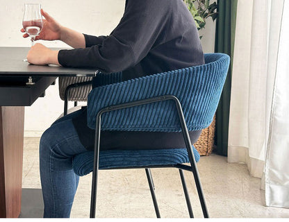 ダイニングチェア グリスチェア UP 東馬 ブルー スチール脚 おしゃれ 椅子 北欧風 リビングチェア 組み立て簡単 ベロア調 コーデュロイ風 チェア モダン家具 食卓椅子 インテリア シンプルチェア(代引不可)