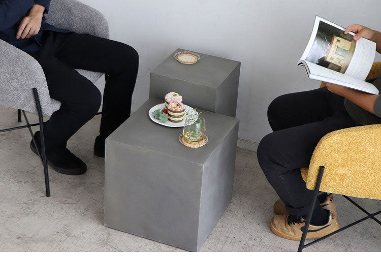 キューブテーブル レイジー UP ST 東馬 キューブ家具 グレー サイドテーブル 展示什器 コンクリート調 モダン家具 MDF 軽量家具 組立不要 ディスプレイ台 インテリア什器 シンプル家具(代引不可)