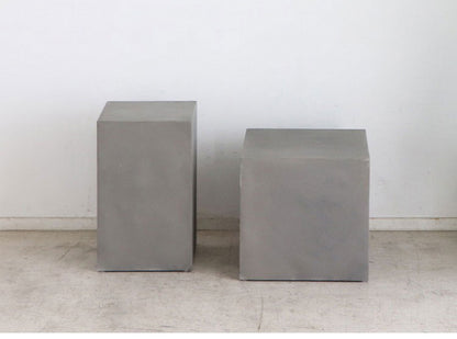 キューブテーブル レイジー UP ST 東馬 キューブ家具 グレー サイドテーブル 展示什器 コンクリート調 モダン家具 MDF 軽量家具 組立不要 ディスプレイ台 インテリア什器 シンプル家具(代引不可)