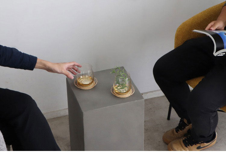 トールテーブル レイジー UP ST 東馬 キューブ家具 グレー サイドテーブル トールタイプ コンクリート調 モダン家具 展示什器 ディスプレイ台 MDF 組立不要 シンプル家具 インテリア什器(代引不可)