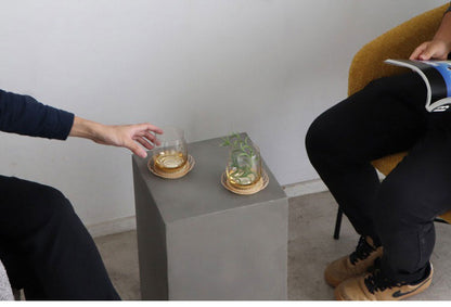 トールテーブル レイジー UP ST 東馬 キューブ家具 グレー サイドテーブル トールタイプ コンクリート調 モダン家具 展示什器 ディスプレイ台 MDF 組立不要 シンプル家具 インテリア什器(代引不可)