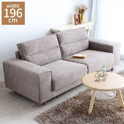 ソファ ヘボン UP 東馬 ソファ 3人掛け ブラウン おしゃれ 木脚 クッション付き 北欧風 リビングソファ モダン家具 ウレタンフォーム ポリエステル 張地 組立簡単 インテリア シンプルソファ(代引不可)