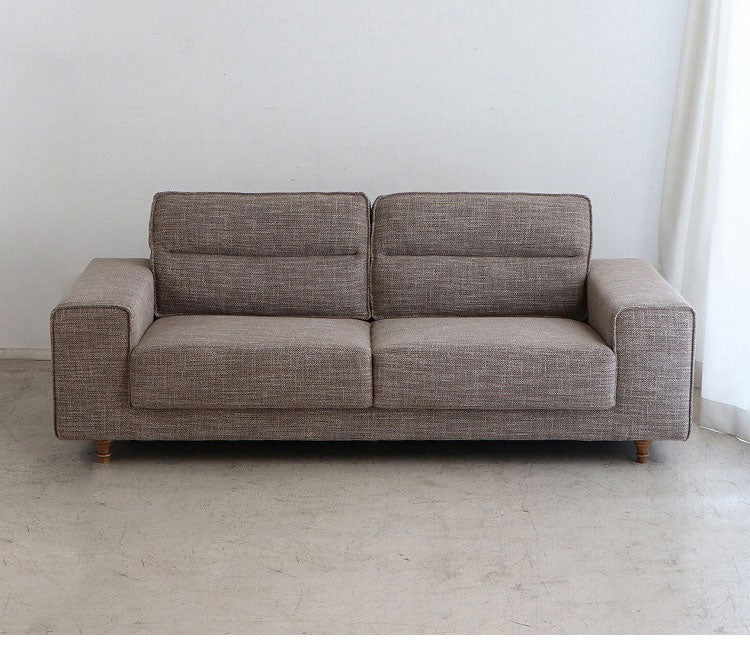 ソファ ヘボン UP 東馬 ソファ 3人掛け ブラウン おしゃれ 木脚 クッション付き 北欧風 リビングソファ モダン家具 ウレタンフォーム ポリエステル 張地 組立簡単 インテリア シンプルソファ(代引不可)