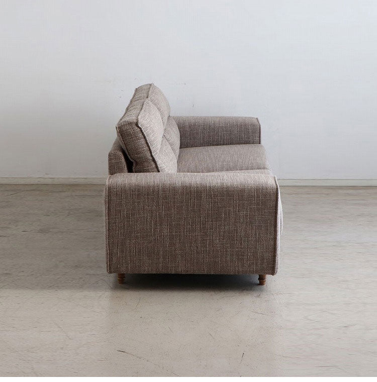 ソファ ヘボン UP 東馬 ソファ 3人掛け ブラウン おしゃれ 木脚 クッション付き 北欧風 リビングソファ モダン家具 ウレタンフォーム ポリエステル 張地 組立簡単 インテリア シンプルソファ(代引不可)