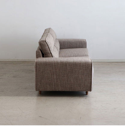 ソファ ヘボン UP 東馬 ソファ 3人掛け ブラウン おしゃれ 木脚 クッション付き 北欧風 リビングソファ モダン家具 ウレタンフォーム ポリエステル 張地 組立簡単 インテリア シンプルソファ(代引不可)