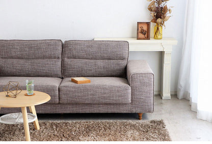 ソファ ヘボン UP 東馬 ソファ 3人掛け ブラウン おしゃれ 木脚 クッション付き 北欧風 リビングソファ モダン家具 ウレタンフォーム ポリエステル 張地 組立簡単 インテリア シンプルソファ(代引不可)