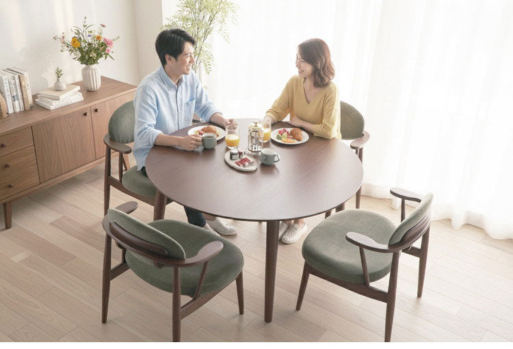 円形 ダイニングセット 4人掛け ロータイプ 5点セット 直径120cm テーブル チェア ダイニング リビング ローダイニング 木目調 食卓 テーブル 椅子(代引不可)