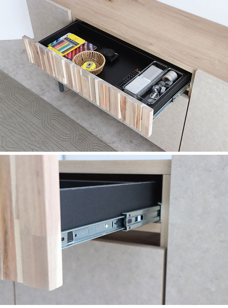 サイドボード クリート 150cm ベージュ収納家具 アカシア集成材 ウレタン塗装 木脚サイドボード ラバーウッド無垢 強化紙化粧板 F☆☆☆☆家具 日本製サイドボード おしゃれ収納家具(代引不可)