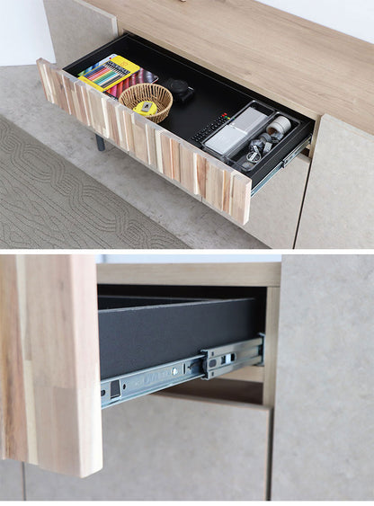 サイドボード クリート 150cm ベージュ収納家具 アカシア集成材 ウレタン塗装 木脚サイドボード ラバーウッド無垢 強化紙化粧板 F☆☆☆☆家具 日本製サイドボード おしゃれ収納家具(代引不可)