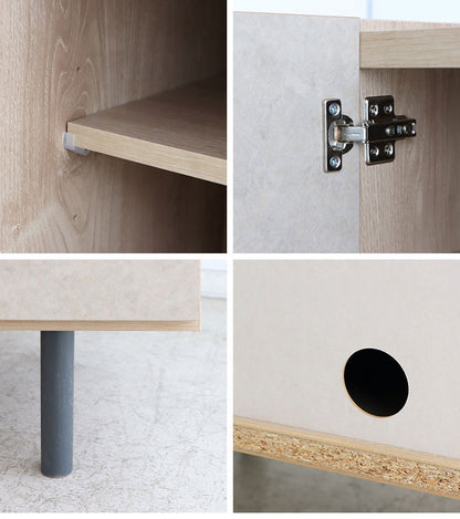 サイドボード クリート 150cm ベージュ収納家具 アカシア集成材 ウレタン塗装 木脚サイドボード ラバーウッド無垢 強化紙化粧板 F☆☆☆☆家具 日本製サイドボード おしゃれ収納家具(代引不可)