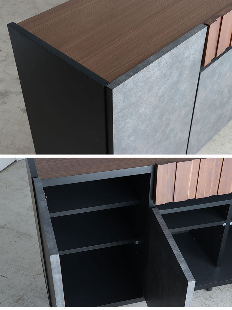 サイドボード クリート 150cm ベージュ収納家具 アカシア集成材 ウレタン塗装 木脚サイドボード ラバーウッド無垢 強化紙化粧板 F☆☆☆☆家具 日本製サイドボード おしゃれ収納家具(代引不可)