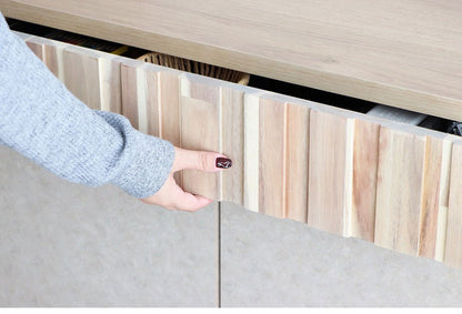 サイドボード クリート 150cm ベージュ収納家具 アカシア集成材 ウレタン塗装 木脚サイドボード ラバーウッド無垢 強化紙化粧板 F☆☆☆☆家具 日本製サイドボード おしゃれ収納家具(代引不可)