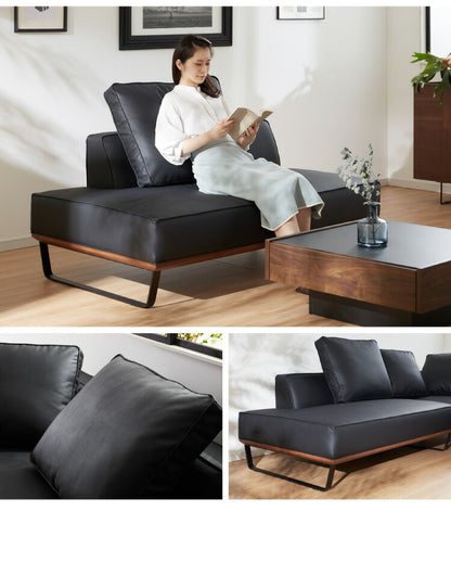 ソファ ソファー sofa 幅151 合皮 EPU ソファー 2人掛け 二人掛け ラブソファ ファブリック 黒 ブラック L型 スチール ローバック ウォールナット(代引不可)