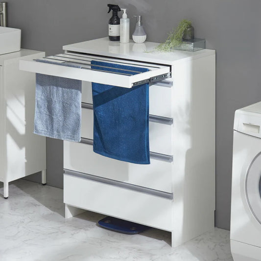 日本製 完成品 ちょい干しできる ランドリーチェスト スライドレール ハンガー付き 幅79cm 奥行 40cm ランドリーラック すき間収納 北欧 おしゃれ インテリア ランドリー サニタリー(代引不可)