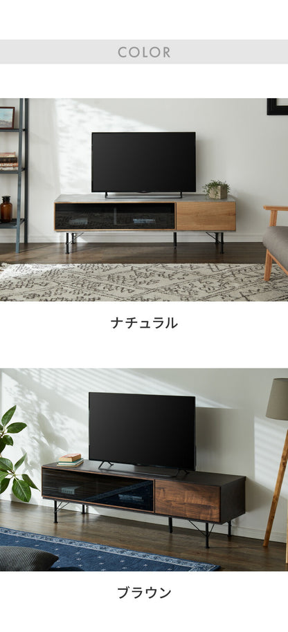 テレビ台 幅150cm 【国産 大川家具 完成品】 セラミック ブラックガラス 木目調 ローボード 収納 脚付きテレビ台 リビングボード おしゃれ AVボード テレビボード TV台 TVボード テレビラック(代引不可)