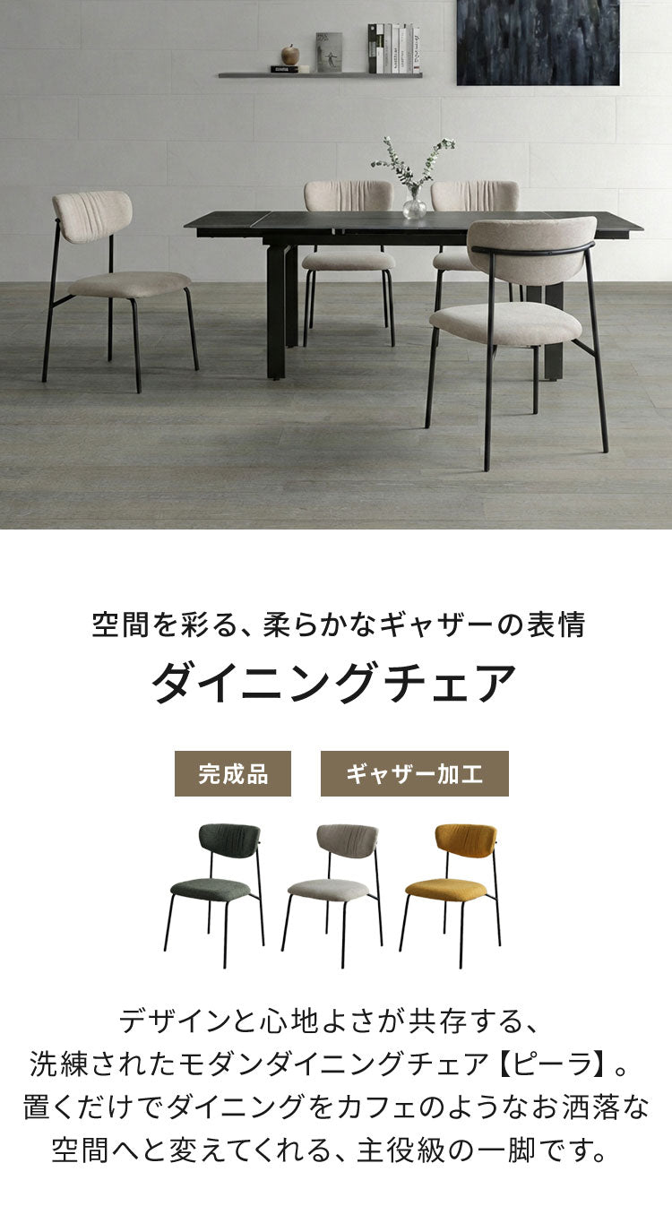 ダイニングチェア 完成品 チェア 単品 椅子 イス おしゃれ 北欧 モダン ファブリック 布 アイアン脚 背もたれ付き デザイナーズ風 スタイリッシュ カフェ風 ダイニング チェアー インテリア ピーラ(代引不可)