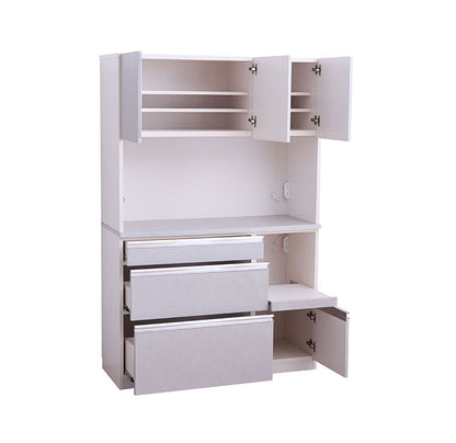 食器棚 レンジ台 幅120cm 【開梱設置無料】 レンジボード キッチンボード ダイニングボード 120 収納棚 キッチン収納 おしゃれ モダン 石目調 セラミック調 コンセント付き フルオープンレール 大容量(代引不可)