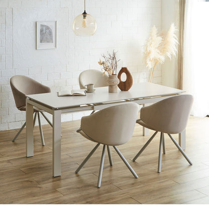 伸長式 セラミック ダイニングテーブル 140~180cm 単品 4人 6人掛け 伸縮 伸長 セラミックテーブル スチール脚 グレー ベージュ モダン スタイリッシュ 長方形 耐熱 耐久性 4人用 6人用 食卓 人気(代引不可)