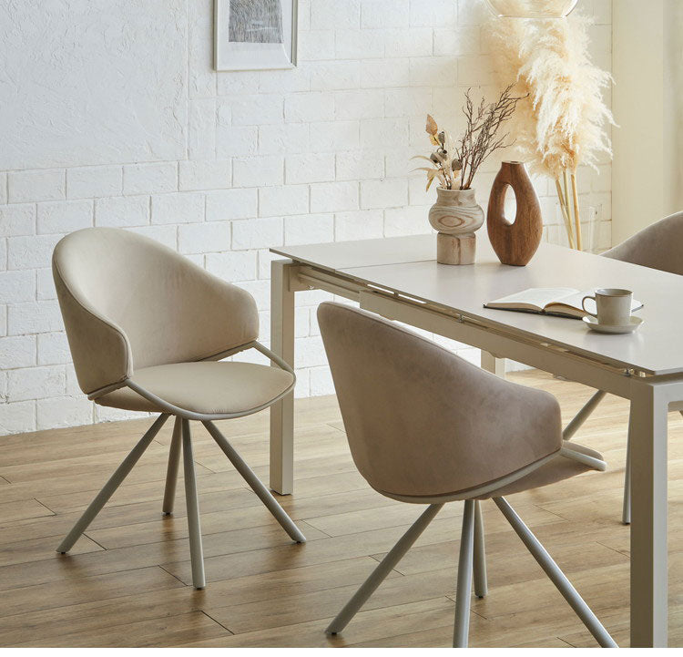 伸長式 セラミック ダイニングセット 【開梱設置無料】 140~180cm チェア4脚 4人 6人掛け 伸縮 伸長 ダイニングテーブル セラミックテーブル スチール脚 ベージュ 長方形 耐熱 人気 4人用 6人用 食卓(代引不可)