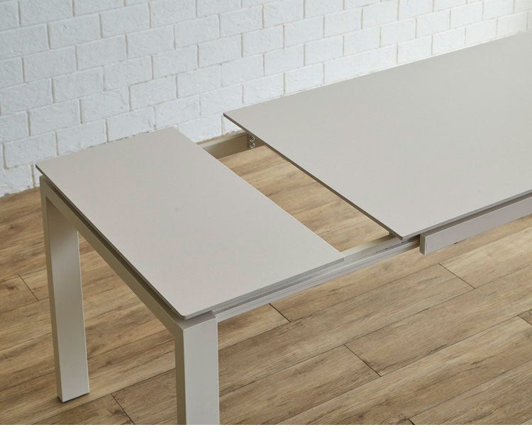 伸長式 セラミック ダイニングセット 【開梱設置無料】 140~180cm チェア4脚 4人 6人掛け 伸縮 伸長 ダイニングテーブル セラミックテーブル スチール脚 ベージュ 長方形 耐熱 人気 4人用 6人用 食卓(代引不可)