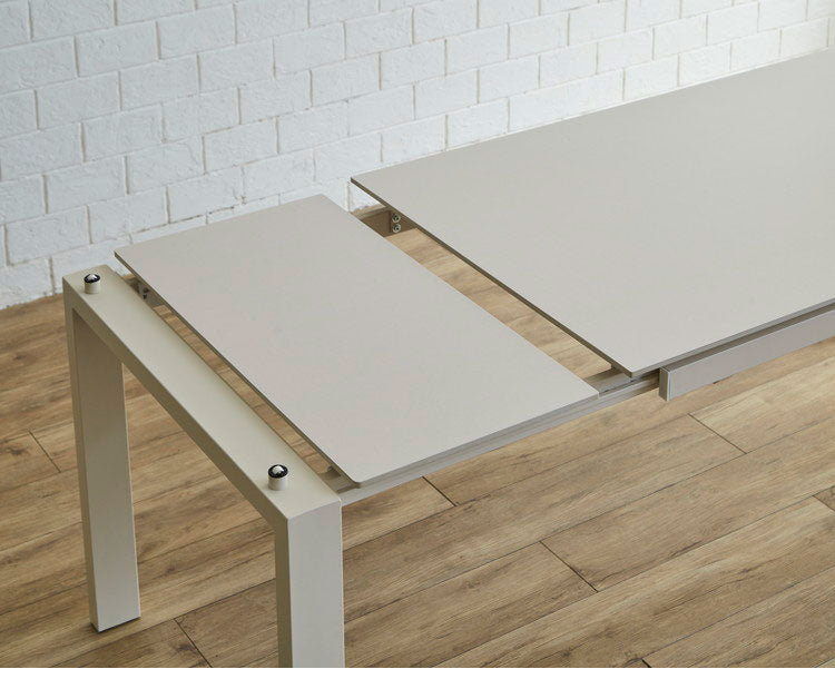 伸長式 セラミック ダイニングセット 【開梱設置無料】 140~180cm チェア4脚 4人 6人掛け 伸縮 伸長 ダイニングテーブル セラミックテーブル スチール脚 ベージュ 長方形 耐熱 人気 4人用 6人用 食卓(代引不可)