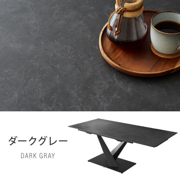 セラミック ダイニングテーブル 片側伸長式 幅140~幅180 セラミックテーブル 伸縮 おしゃれ モダン シンプル 拡張テーブル 4人用 6人用 4~6人 大理石調 石目調 ダイニング テーブル グレー 北欧(代引不可)