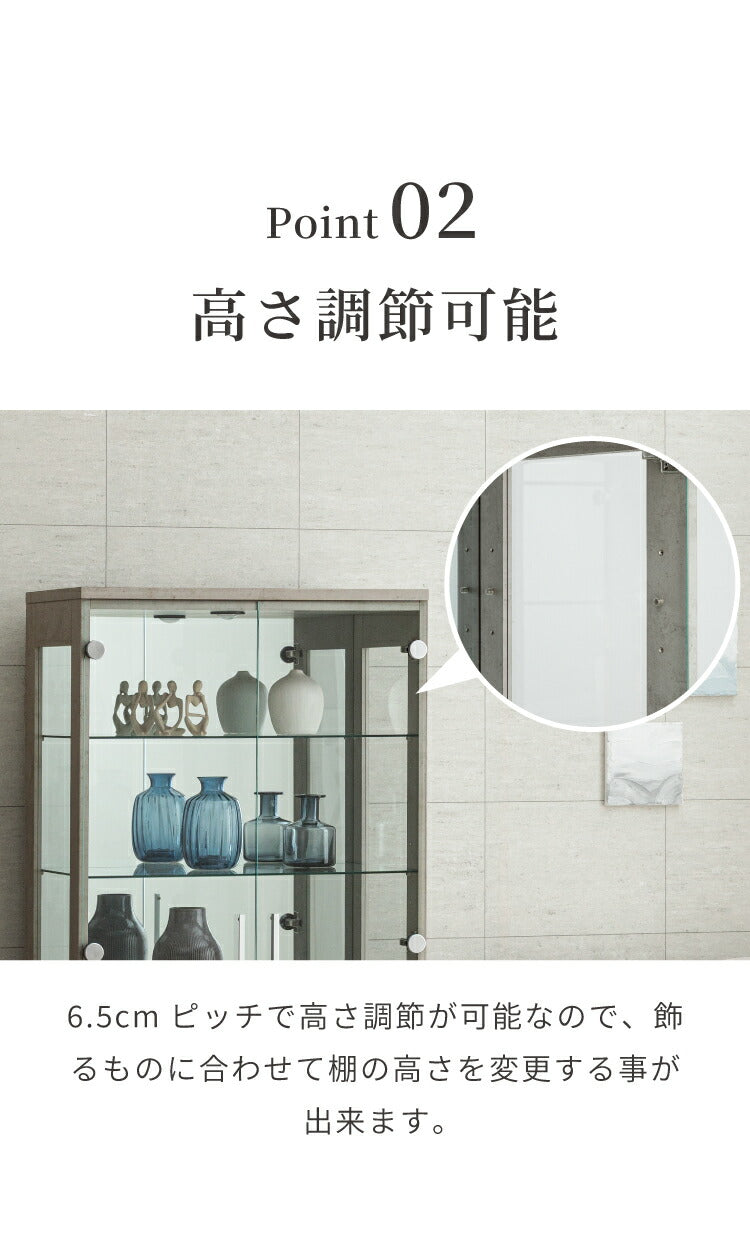 コレクションケース単品 160 幅80×奥行45×高さ160cm ハイタイプ コレクションラック ガラスケース 開梱設置無料 鍵付 鏡付き コレクションボード ハイタイプ フィギュア ケース 棚 ディスプレイ(代引不可)