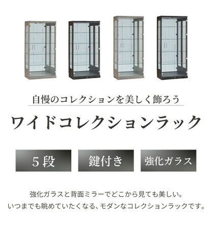 マッキンレー コレクションケース単品 160 180 幅80×奥行45×高さ160cm 高さ180cm ハイタイプ コレクションラック ガラスケース 開梱設置無料 鍵付 鏡付き コレクションボード ハイタイプ (代引不可)