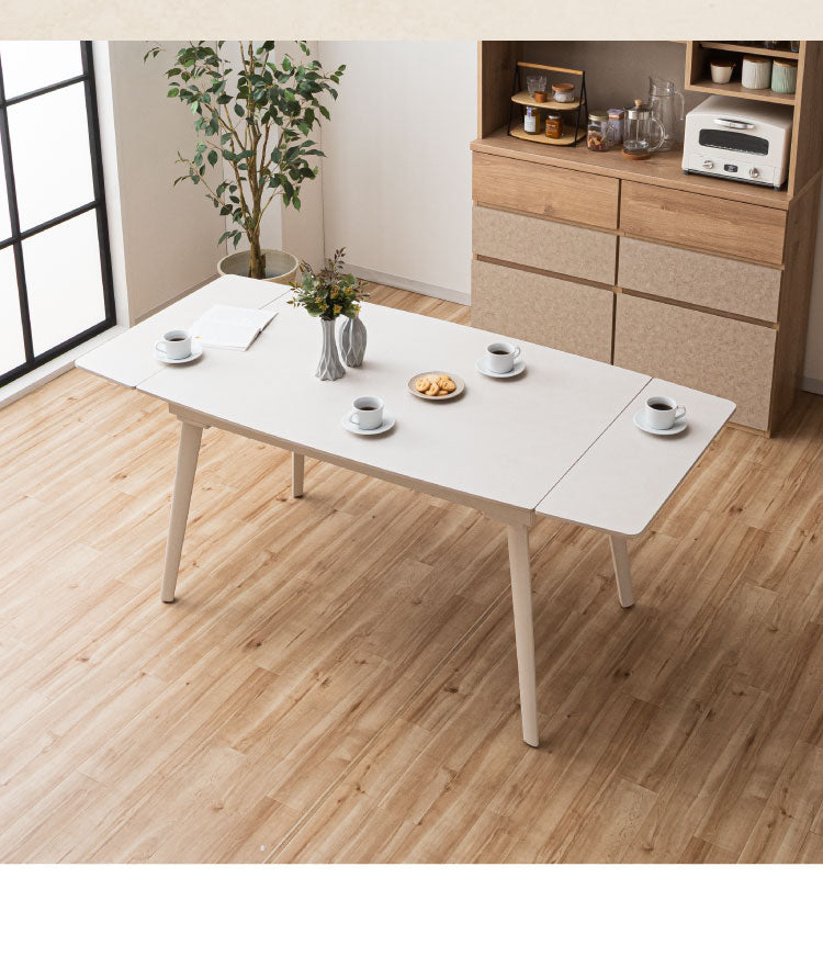 ダイニングセット 7点セット セラミック 両側伸長式ダイニングテーブル